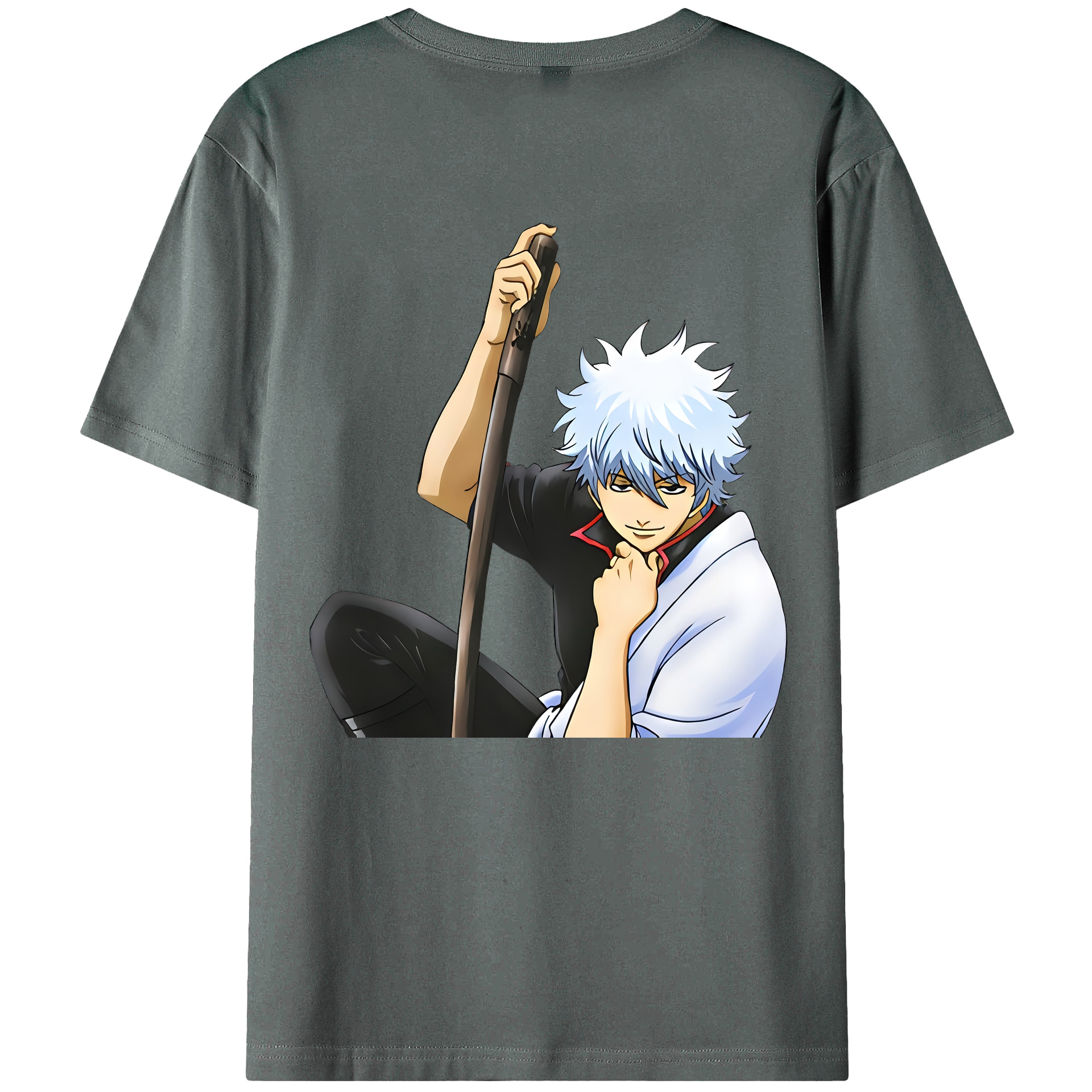 （画像用） ぎんたま 坂田銀時（さかたぎんとき） 神楽 志村新八（しむら しんぱち） GINTAMA Sakata Gintoki Kagura Shimura Shinpachi 綿100％ メンズ半袖Tシャツ（バックプリント） 通気性